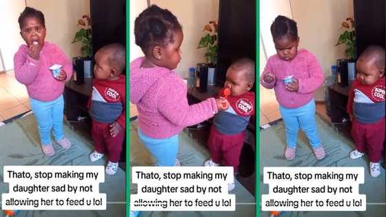 Toddler sister tries to feed brother yoghurt in adorable TikTok video, leaves peeps in their feels