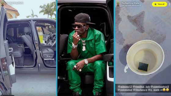 Shatta Wale uses kitchen sponge to wash his Rolls Royce, video thrills fans