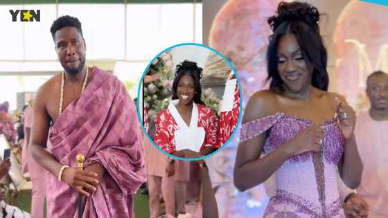 Ghanaian bride causes commotion as she goes braless for her plush traditional wedding: "Dare to be different"