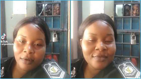 Ghanaian policewoman apologises for recording TikTok video with inmates: "I was only being welcoming"