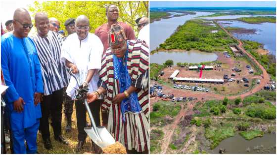 Historic: Bawumia cuts sod for first inland marine port in Northern Ghana; photos surface