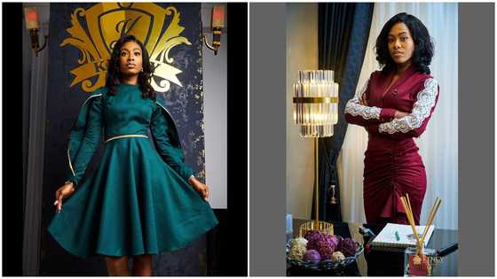 Despite's daughter-in-law: 5 times Kennedy Osei's wife and fashion designer modelled in exquisite dresses you need for Christmas festivities