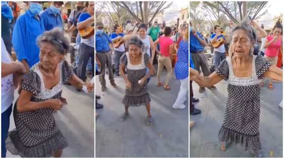Old woman in sandals causes stir on street as she 'jiggles her backside' on man in video