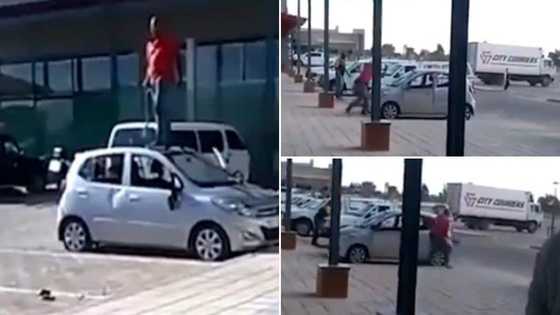 Man caught on video destroying cheating wife's car (video)
