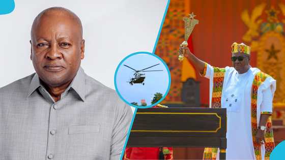 Video of President Mahama aboard a Ghana Air Force Helicopter surfaces after Obuasi crash