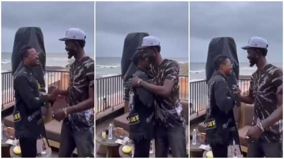 He loves Blacko: Patrice Evra links up with Black Sherif at the beach, hugs him tightly in video
