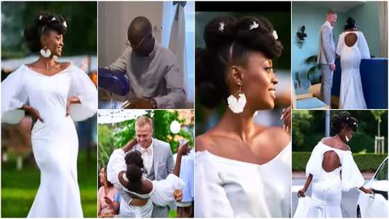 Bride's dad melts hearts after making cute wedding gown for daughter, dress fits perfectly well, many react