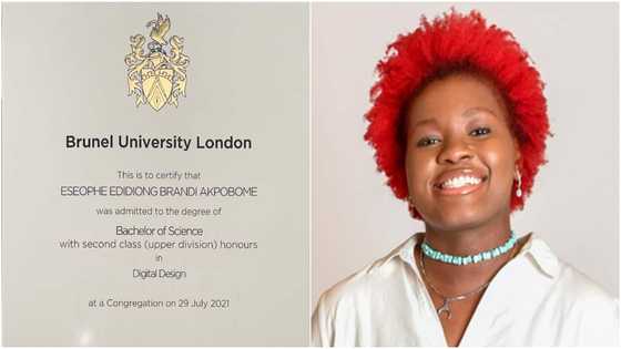 Nigerian woman celebrates graduating with second class upper in top university in UK