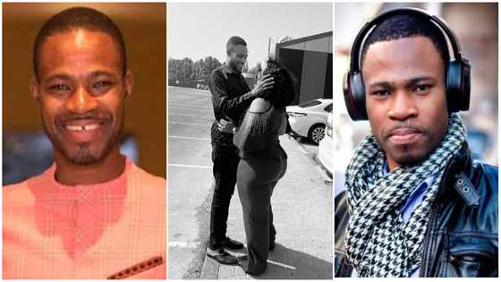 You dey chew things: Angel FM's Kofi Adomah Nwanwani shows off his curvaceous wife in romantic photo, fans amazed