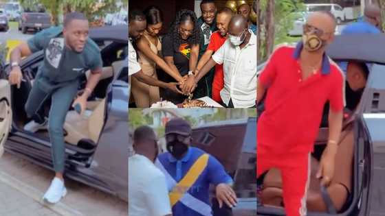 Fadda Dickson, Ken Osei, Bola Ray, others storm Dentaa's surprise b'day party in luxurious cars; videos