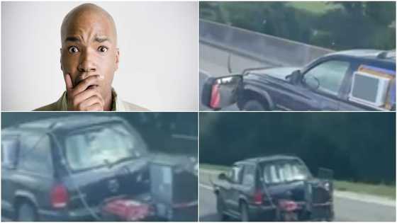 Reactions as video captures motorist powering fridge and ac with generator on US highway