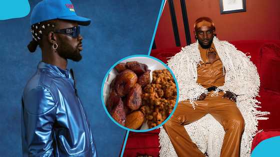 Black Sherif enjoys a plate of plantains and beans, drops photo of food