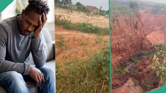 Man ignores deep erosion, begins building house beside it, video of his area amuses people