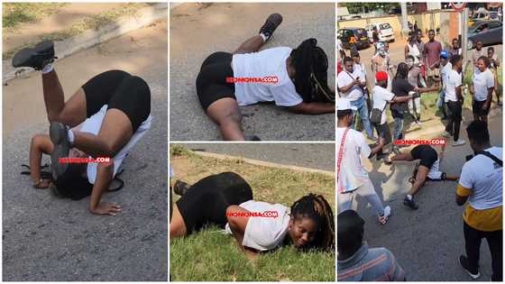 Shatta Wale: Thick curvy GH lady head spins, shakes bumbum seriously on street to promote Shaxi business, video excites adult fans