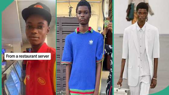 Tall Restaurant Attendant Picked From Streets Models For Fendi Luxury Brand in Milan Italy