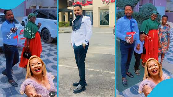 Agradaa's brother mimics his sister as he shows off his beautiful family and wealth in a video