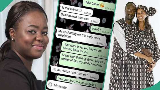 After making money, lady traces ex-lover who's now married, offers to pay his wife off, chats leak