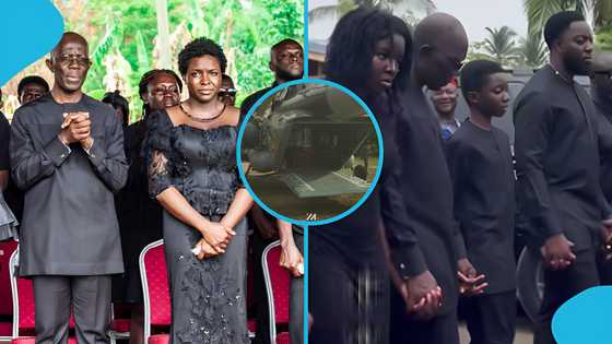 IGP George Akuffo Dampare bids mother-in-law farewell, joins funeral parade with wife and kids