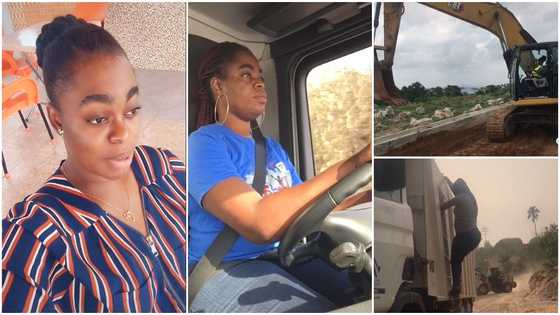 Ghanaian lady who drives heavy-duty cars & excavators inspires many with her works