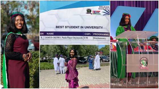 Smart brain: Lady bags 1st class degree, becomes best graduating student with 4.98 CGPA