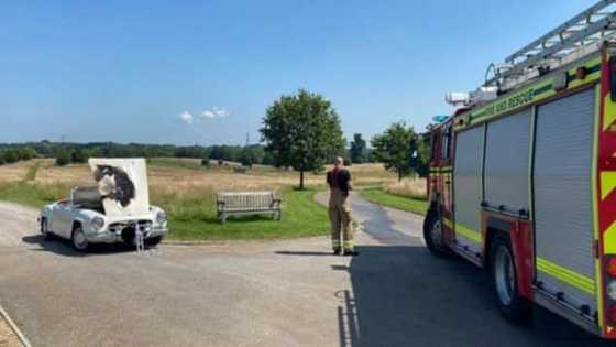 Bride, wedding party stranded after the posh car they were in burst into flames