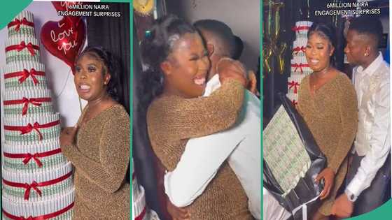 Man gets people envious as he proposes to lover with GH¢90,000 cash: "What if she changes her mind later?"