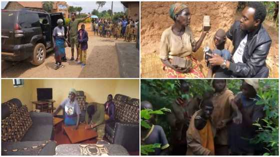 Boy who lived in bushes and eats grasses gifted furnished house, wads of cash in emotional video