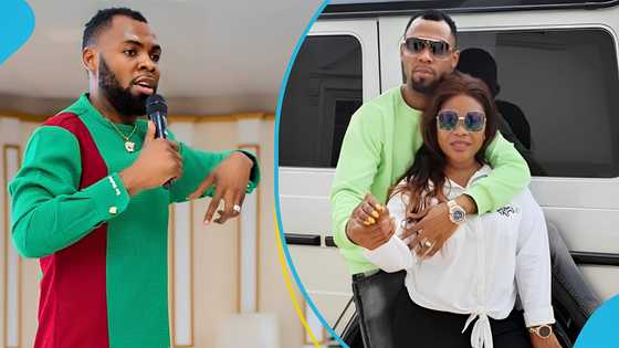 Reverend Obofuor announces wife's pregnancy, praises her for helping with his late mum's one-week observance