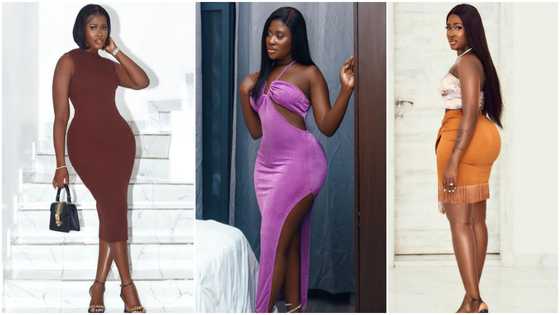 Fella Makafui flaunts her curvy behind in stunning dress with high slit; fans confess she's hot