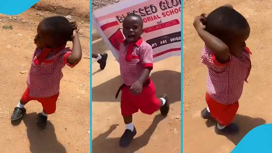 Ghana at 68: Adorable little boy leads his school parade, video evokes laughter