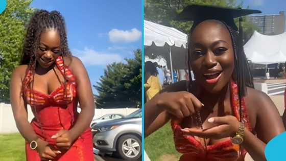 Ashanti lady proudly showcases her culture as she dances Adowa at university graduation