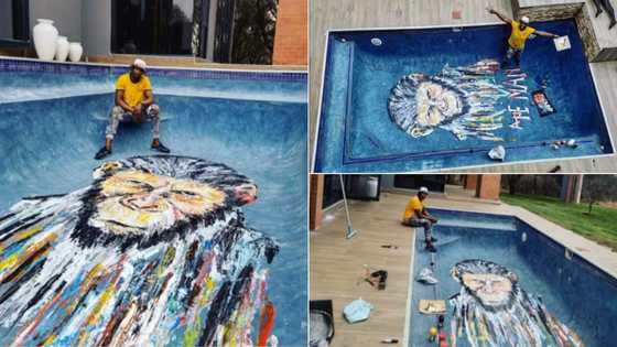 Artist Ennock Mlangeni goes viral yet again for his amazing murals; photos drop