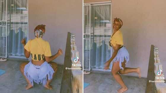 Mzansi woman slays 'Bhebha' dance challenge in cheeky shorts, TikTokkers mesmerised by waist action in video