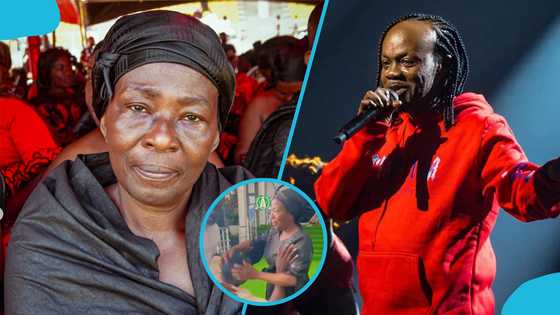 Emotional Appeatu breaks down after meeting Akosua Serwaa for the first time: "Let him get up"