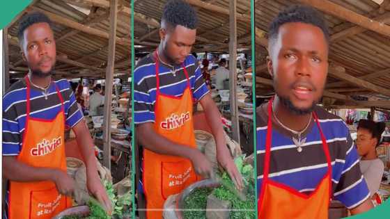 "That's how Moses Bliss started": Handsome man selling veggies goes viral as he cuts with speed