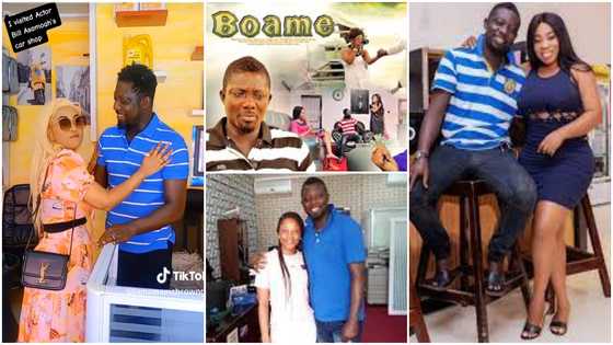 "Still he dey wear Lacoste?": Bill Asamoah trends as he rocks blue Lacoste at his shop