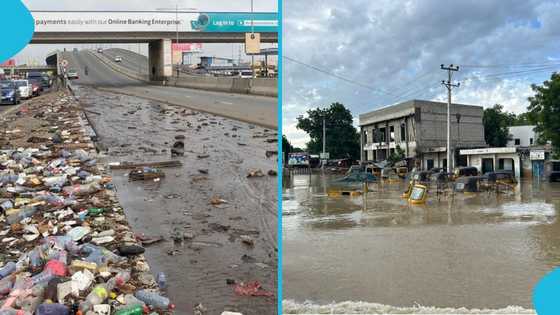 Achimota-Ofankor stretch flooded after heavy evening rainfall