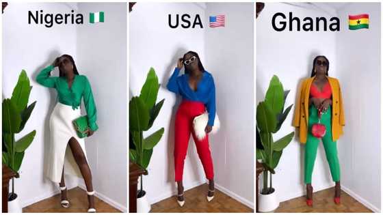 She killed it: Pretty lady wows internet users as she slays in outfits inspired by 11 country flags