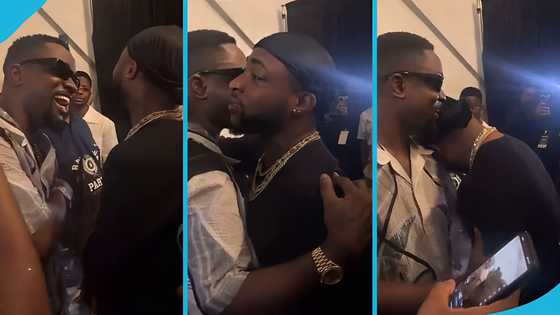 Sarkodie and Davido engage in happy convo at RNAQ party: "There was no beef after Brag song"