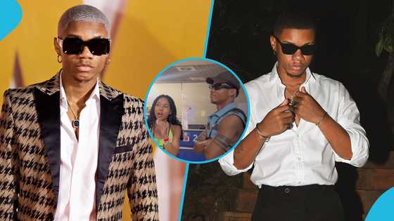 KiDi encounters an excited female fan who hails him at the Airport