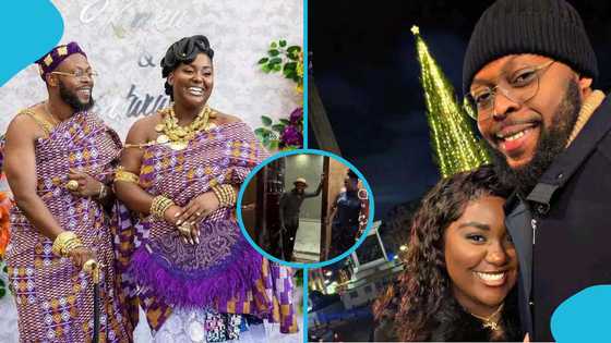 Ghanaian comedian Kalybos' wife melts hearts with special birthday surprise
