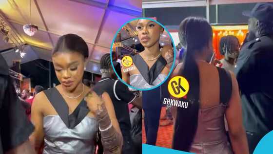 TGMA 24: Becca slays in a shiny dress with an oversized neckline: "Why is she always adjusting the dress?"