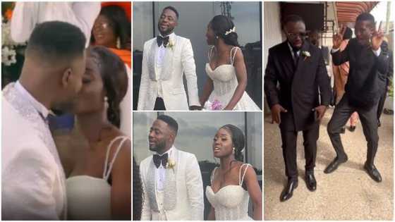 Comedian Foster Romanus and lover marry in elegant white wedding; beautiful videos surface