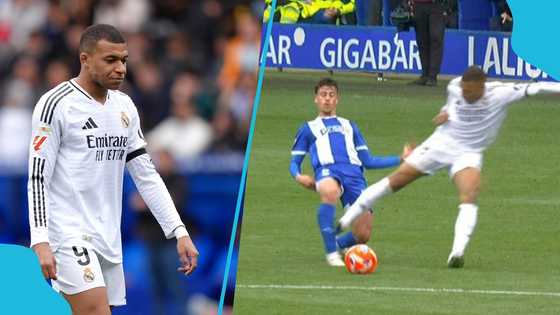Kylian Mbappe shown straight red card for horror challenge against Alaves
