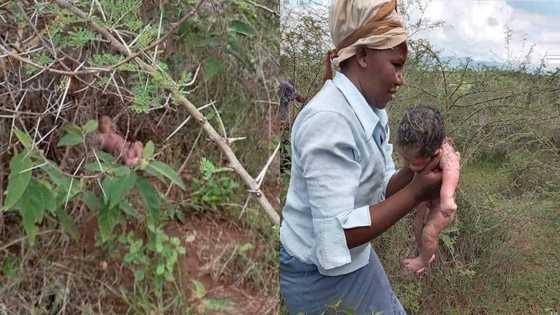 Photos of newborn baby being rescued from bush heat up social media with reactions