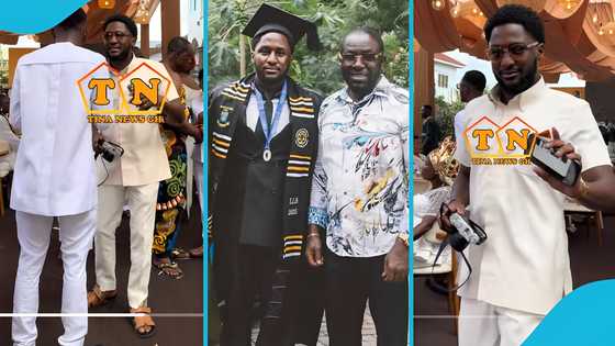 Despite's son Saahene Osei shines with his appearance at Kofi Genfi's wedding ceremony, video
