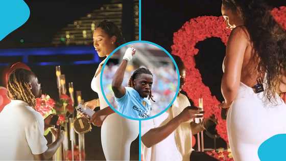Jeremy Doku proposes to 29-year-old girlfriend in Dubai after visit to Ghana (Video)
