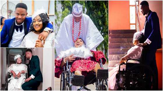 Adorable photos light up social media as physically challenged pharmacist tie the knot with lover