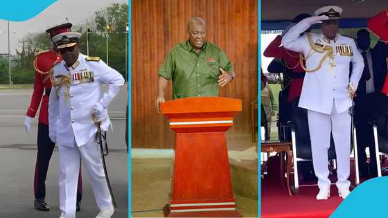 Video of John Mahama in naval uniform fascinates social media users: “He looks stunning”