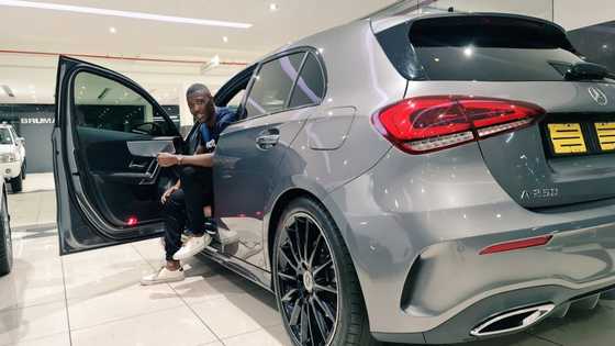 Soft Life: Young 'rich kid' buys himself luxury Mercedes Benz for his b'day; shares amazing photos